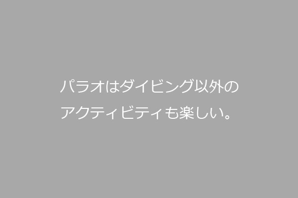 パラオはダイビング以外のアクティビティも楽しい。